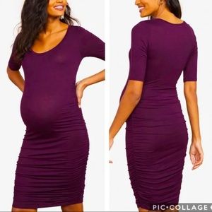 Bundle of 2 Motherhood Maternity ruched bodycon dresses